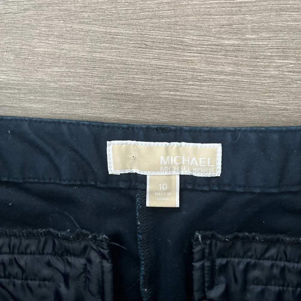 Michael Kors Sz 10 Womens Pants Blue Gold Zippers